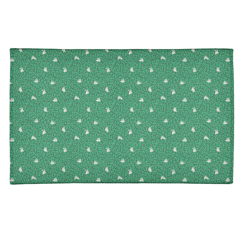 Tapis de lapin vert lapin, Rectangle 3 pi x 5 pi