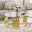 Bordeaux 35.4" Wide 2-Tier Round Glass Top Coffee Tables with Storage For Living Room Center Table Living Room Table-930129273-896082229