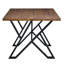 Table de salle à manger en noyer avec pieds robustes en métal pour les repas, 59,89 po x 35,5 po, 28,82 po, stabilité des pieds, H 28,82 po