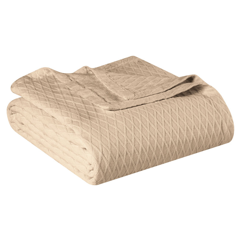 Couverture thermique en coton tissé toutes saisons Blue Nile Mills Elias, Grand lit, Kaki