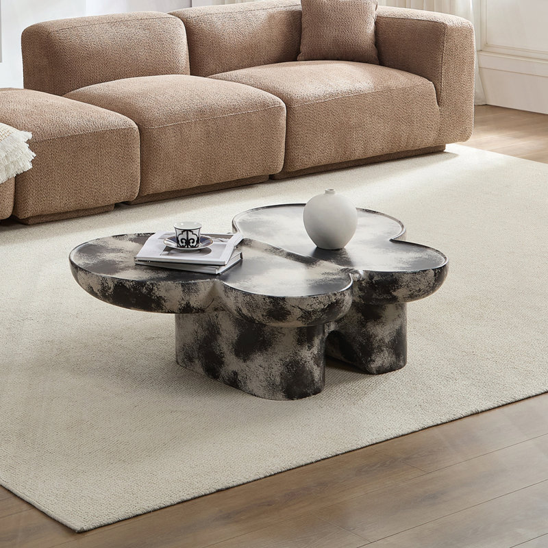 Table basse style papillon, Noir / Beige