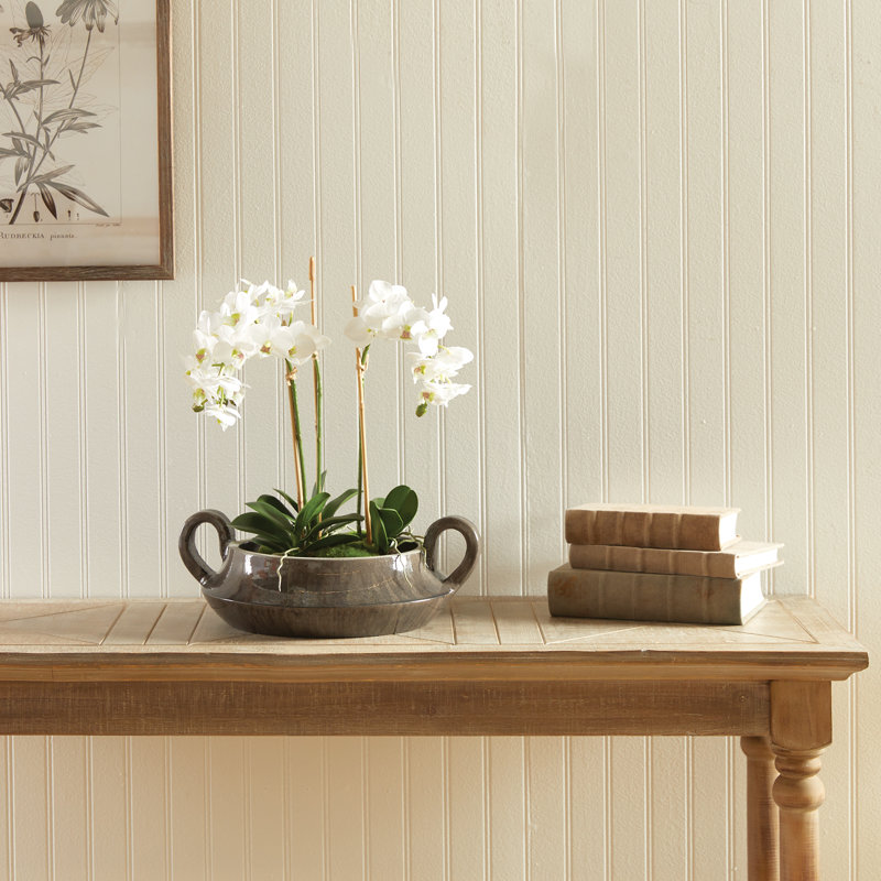 Bol décoratif en céramique Carrigan, gris