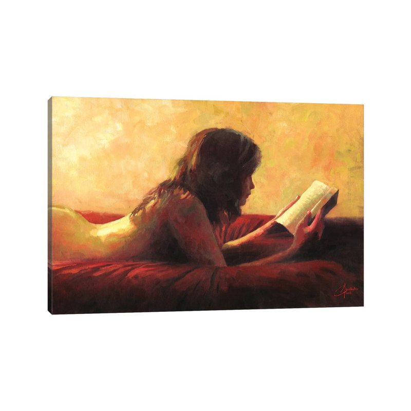 Reading In Bed by Christopher Clark - Wrapped Canvas Painting
