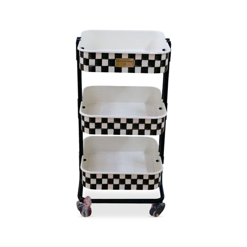 Courtly Check 3-Tier Compact Kitchen Cart