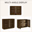 Buffet Mid-Century moderne cannelé avec support à vin-930989751