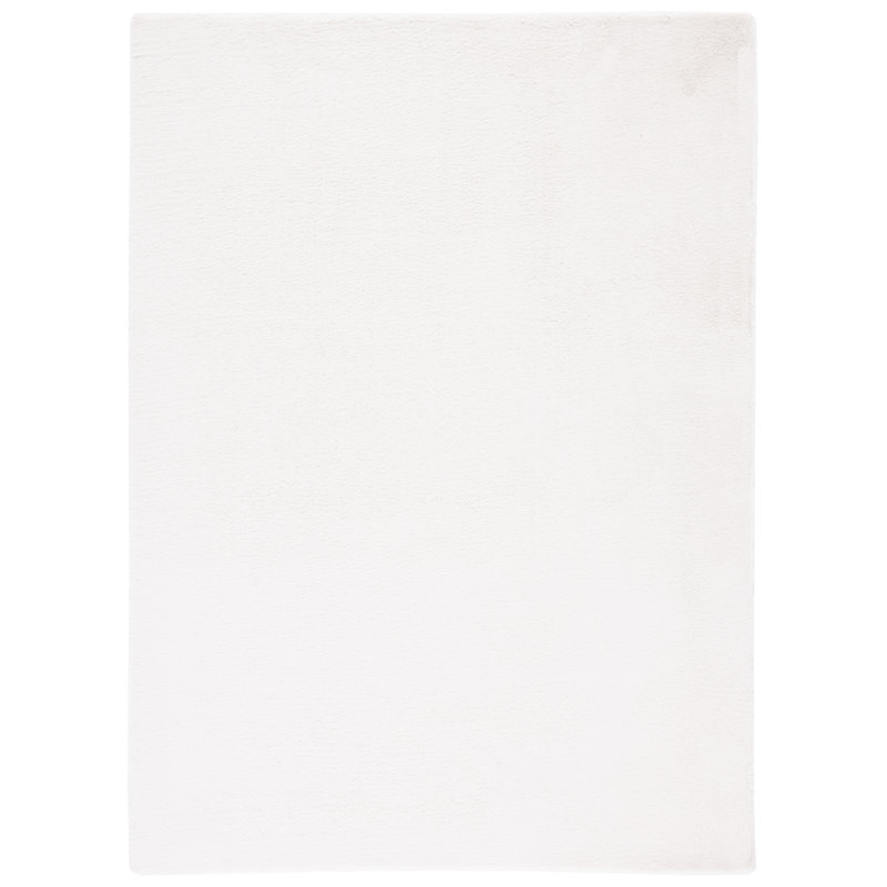 Faux Rabbit Fur Performance Machine Washable Solid Color Rug, Rectangle 5' x 7'