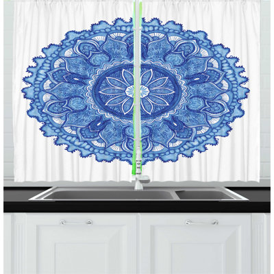 Blue/White Kitchen Curtain