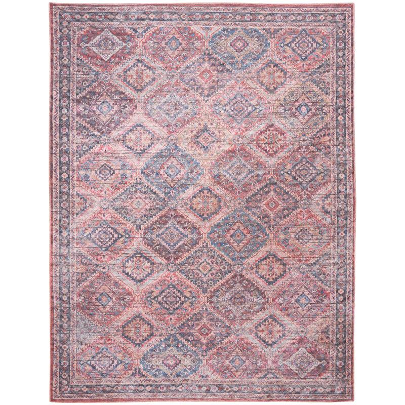 Tapis mauve en polyester lavable à la machine Mandurah, Rectangle 9 pi 2 po x 12 pi