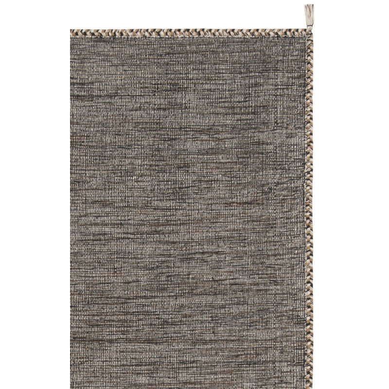 Amaral Handwoven Cotton Beige/Black Area Rug, Rectangle 6' x 9'