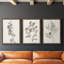 Neutral Botanical Study I - Ensemble de 3 reproductions d'art sur toile-1870357603-1870357657