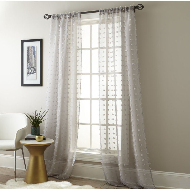 Sheer Curtain Pair, Gray