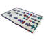 Tapis blanc cassé / vert / bleu One-of-a-Kind 4 pi 7 po x 7 pi 5 po années 1980