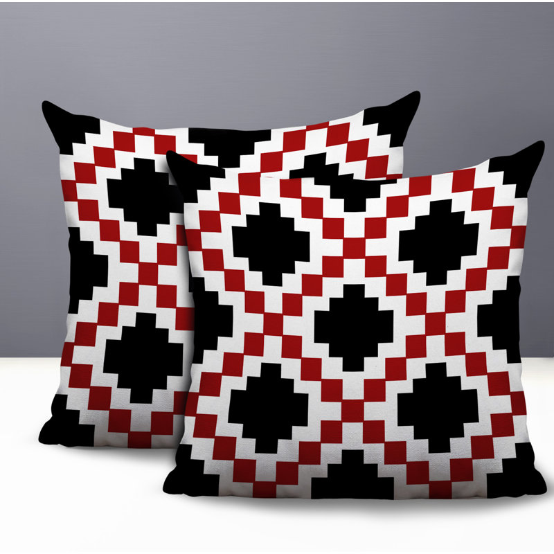 Ensemble de coussins réversibles pour l'intérieur et l'extérieur Kiso, 20x20, Rouge