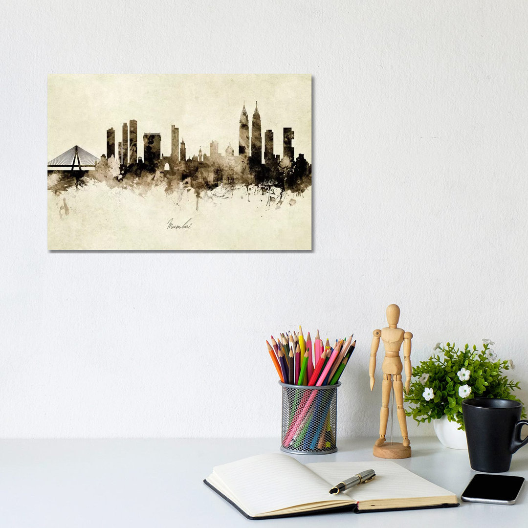 Mumbai Skyline India Bombay by Michael Tompsett - Wrapped Canvas Painting