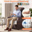 Fauteuil inclinable inclinable en cuir synthétique avec fauteuil repose-pieds et télécommande pour repose-pieds, brun-856134969