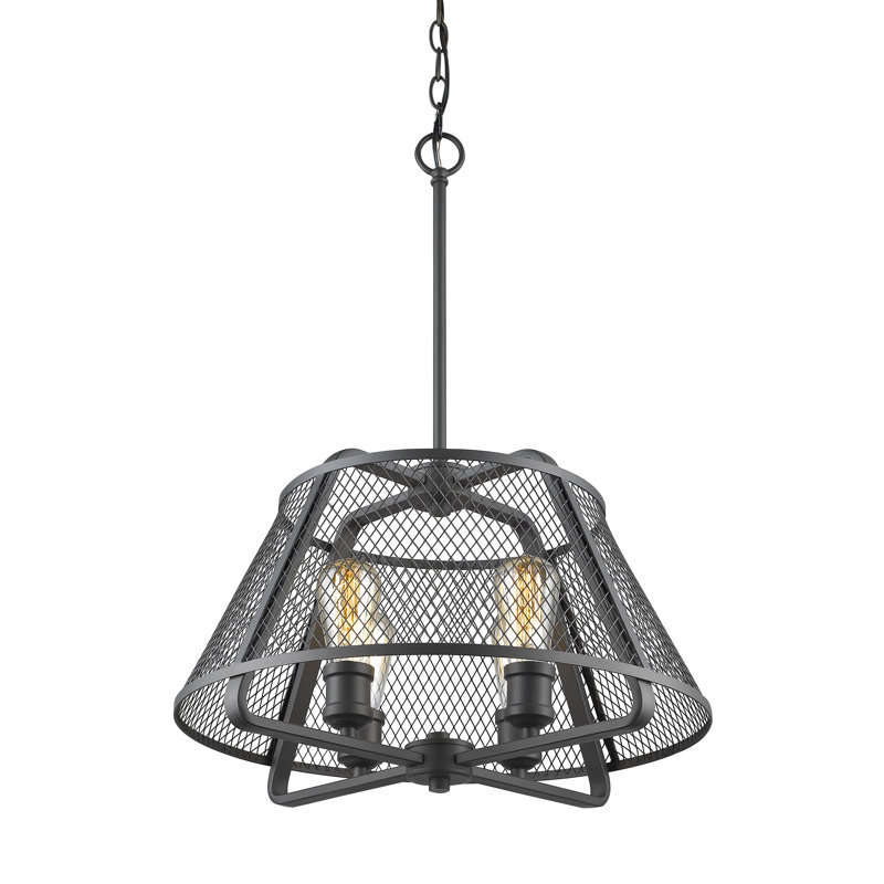 Luminaire suspendu 4 lumières pour le cône unique Valya, Bronze