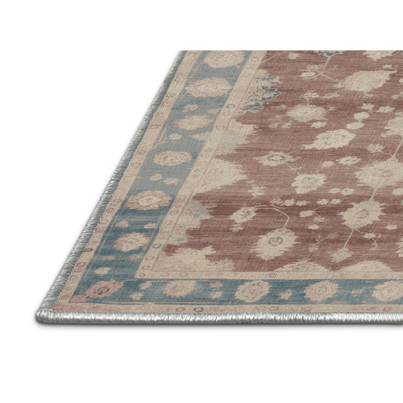 Tapis beige surteint lavable à la machine, Rectangle 6 pi x 9 pi