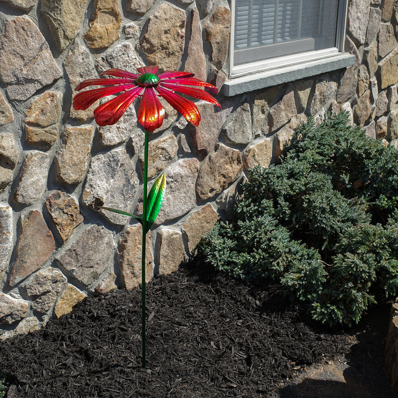 Décoration de jardin en métal en forme de fleur en métal
