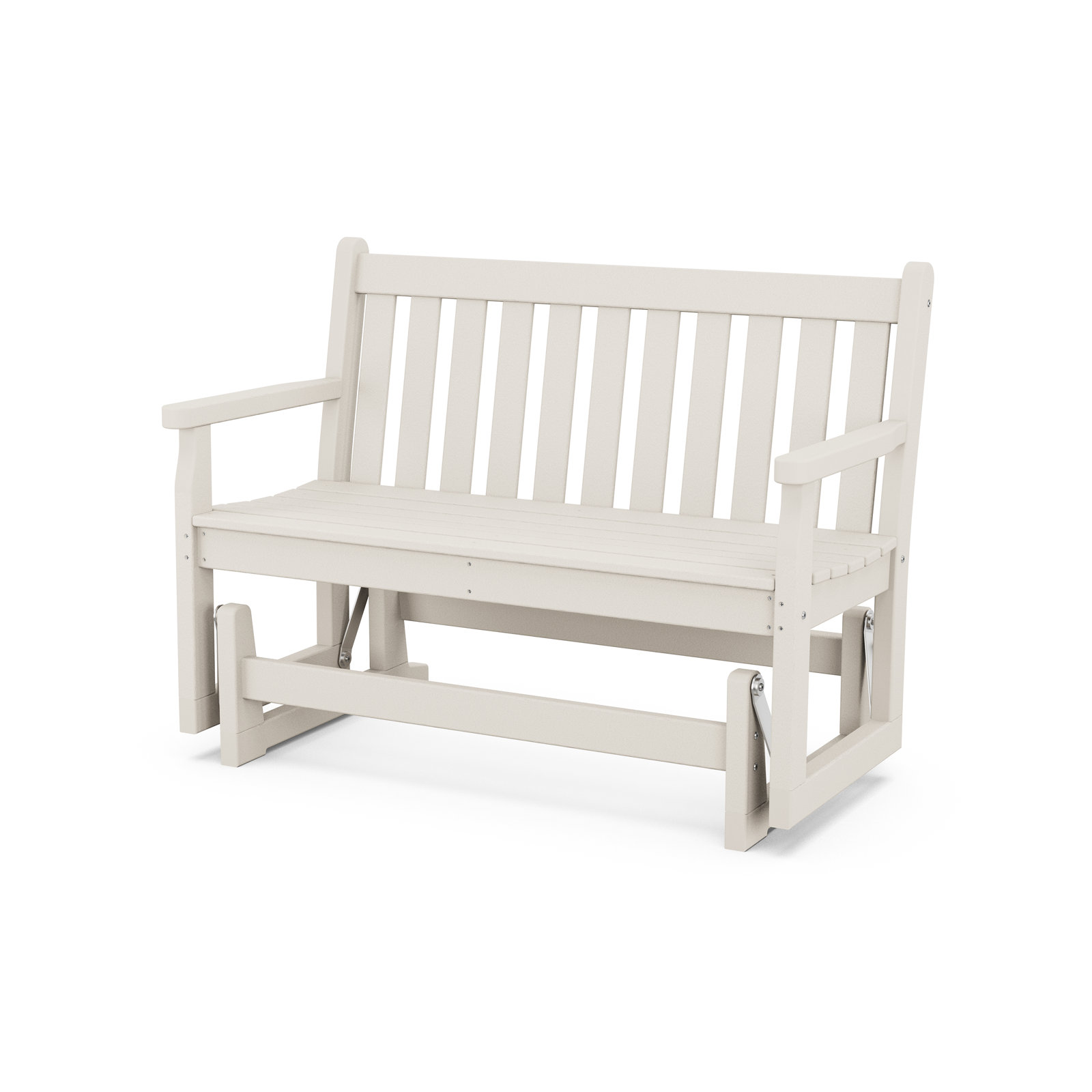 POLYWOOD® Traditional Garden 47" Patio Glider Bench, Sand