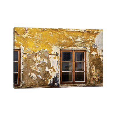 " Window With Yellow Cracked Wall " by Susan Vizvary Painting Print