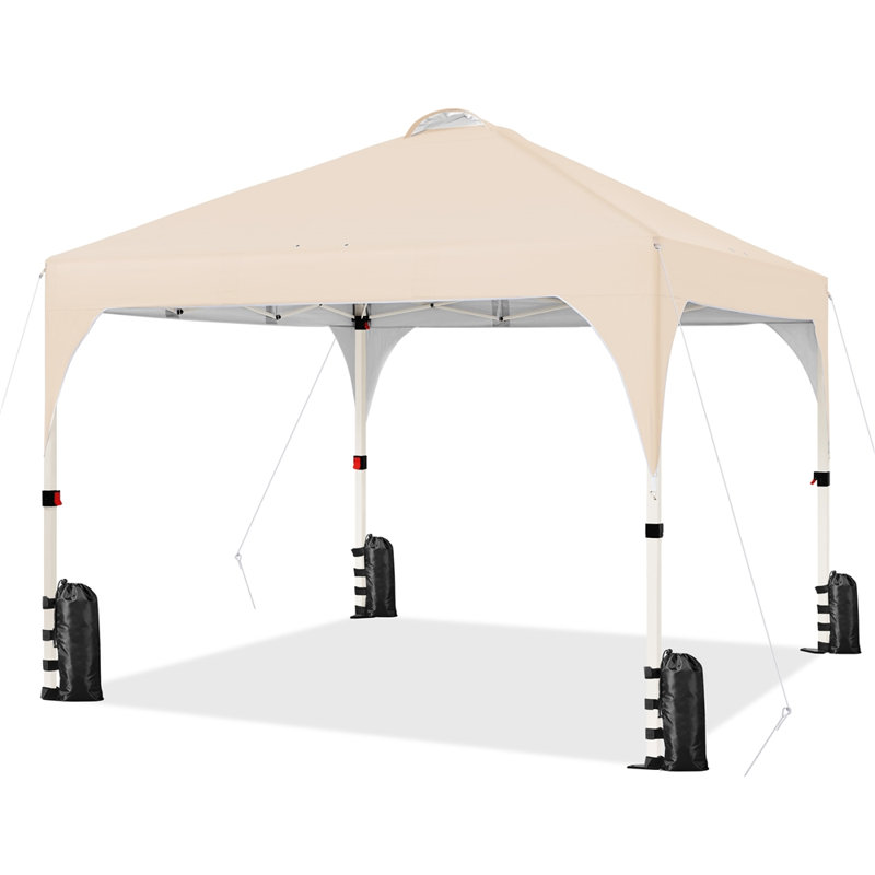 3m x 3m Iron Pop-Up Gazebo, Beige