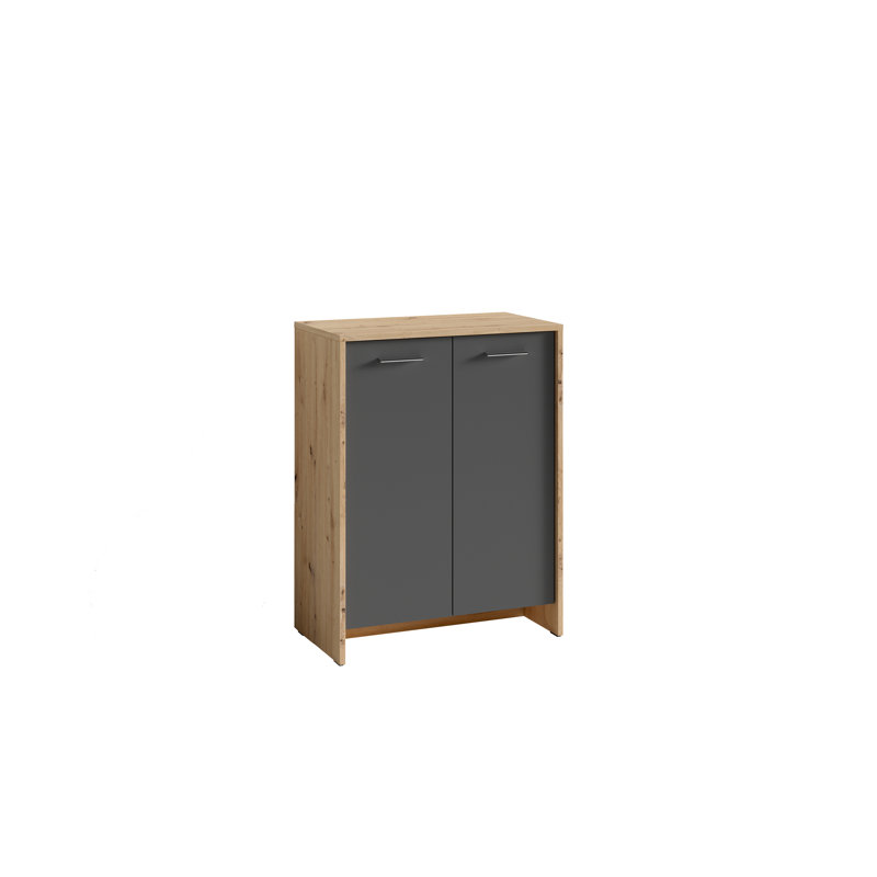 Quimby 12 Pair Shoe Storage Cabinet, Light Brown