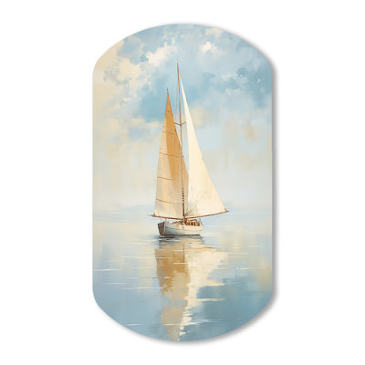 Alrita - Boat Sailing Cylinder Shape Assymterical Metal Wall Art