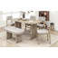 Ensemble de table de salle à manger en bois massif avec banc - Ensemble de table de salle à manger rembourré 6 pièces avec banc, mobilier de cuisine de ferme moderne bicolore pour les réunions de famille