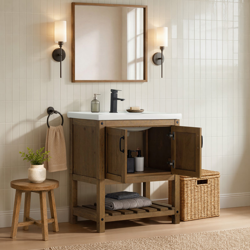 Ensemble de meuble-lavabo simple 30 po Radstock, Naturel antique