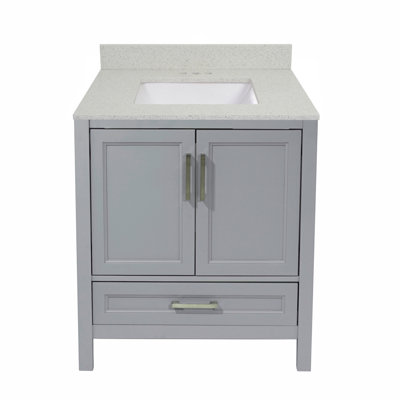 Aldino 25'' Single Bathroom Vanity with Quartz Top
