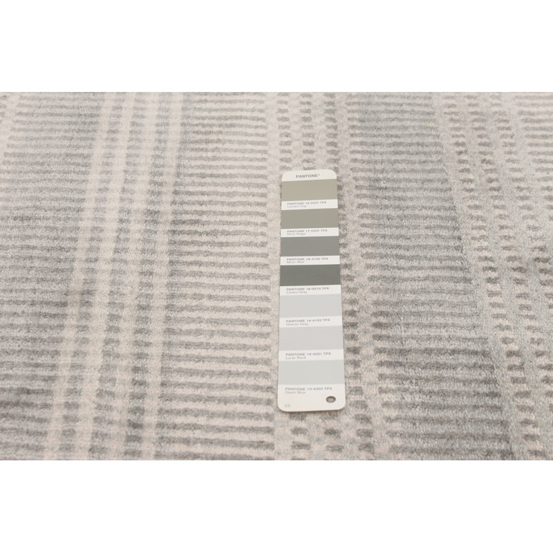 Tapis gris clair en laine tissé à la main SantaAna