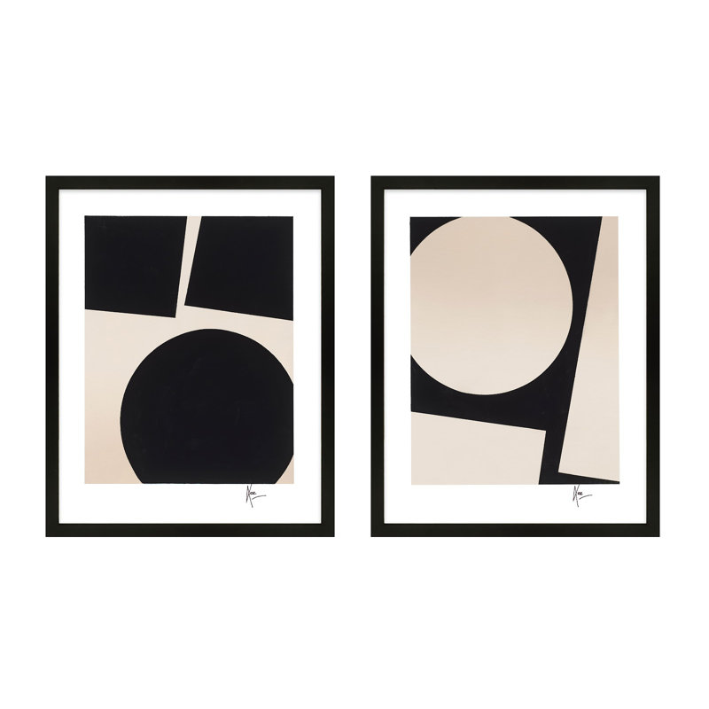 You & Me. Set Of 2 by Lee Lessem, 50" H x 40" W x 1.25" D, Black