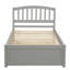 Lit plateforme simple en bois avec lit gigogne, structure de lit en bois robuste, gris compact-588597059