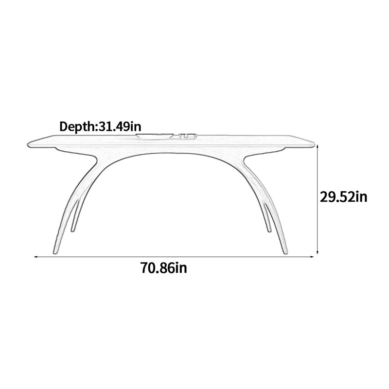 Table de salle à manger haut de gamme luxueuse, H 29,52 po x L 70,86 po x l 31,49 po