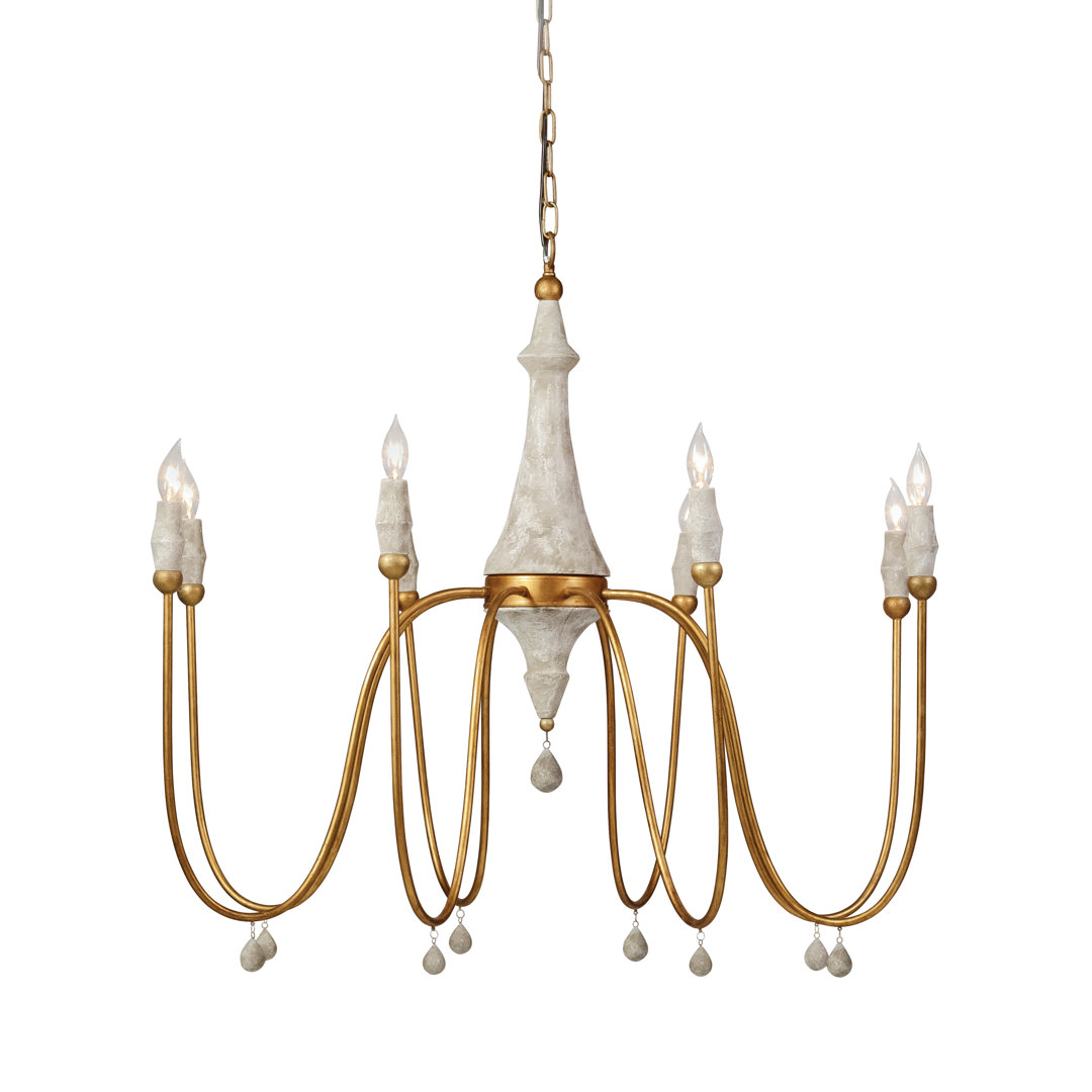Clay 8 - Light Candle Style Chandelier with Beaded Accents Gabby