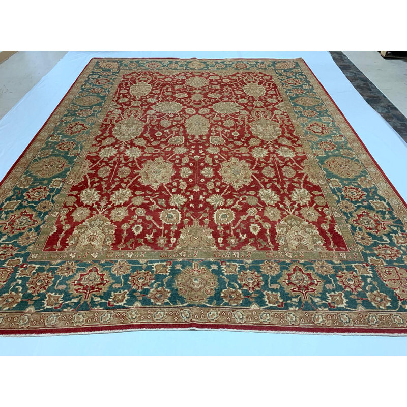 Tapis turc anusolien fait à la main 8 pi 11 po x 11 pi 9 po Oushak
