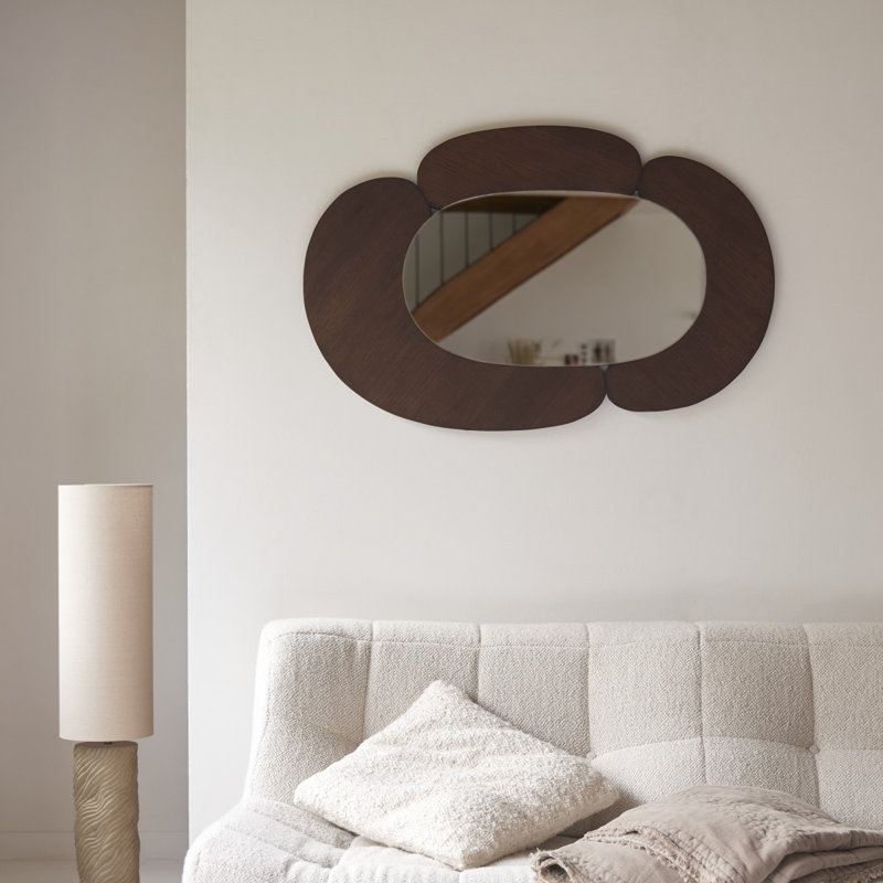 Eda Novelty Solid Wood Mirror, 44.88" x 29.13", Brown