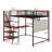 Full Size Loft Metal Bed With Charging Station And LED-881503348