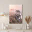 «Winding Wooden Boardwalk travers Misty Marsh» avec toile rose ciel-133496957