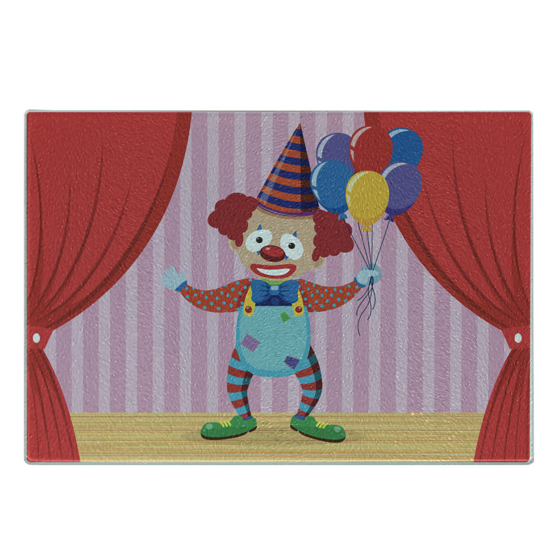 Planche à découper clown en verre trempé Ambesonne