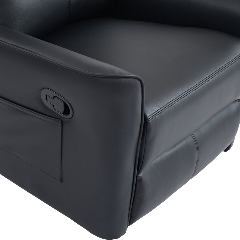 Susin 77cm Wide Wall Recliner Standard Recliner, Black Leather Match