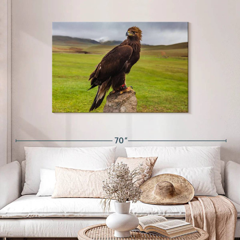 Brampt Eagle On Stone, 30" H x 45" W