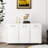 Large Capacity Side Table - White With 3 Doors And Superb Painting Quality Sideboard Ample Storage Capacity, Fine Touch