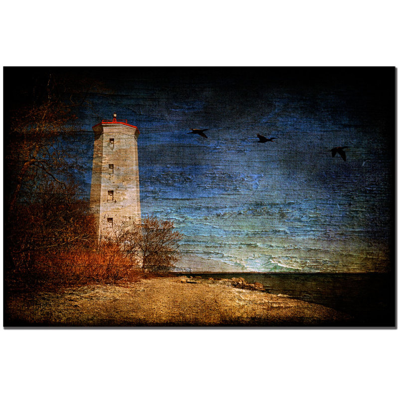 Presqu'ile Lighthouse Landscape Canvas Art in Blue and Brown
