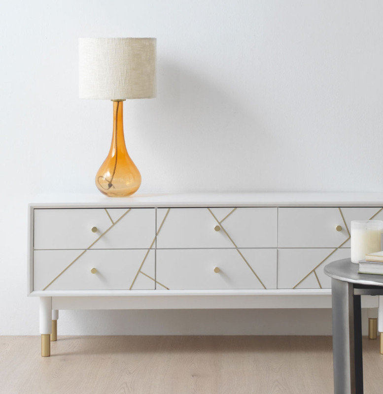 Krouse Glass Table Lamp, White, Orange, 54 H x 26 W x 26 D cm
