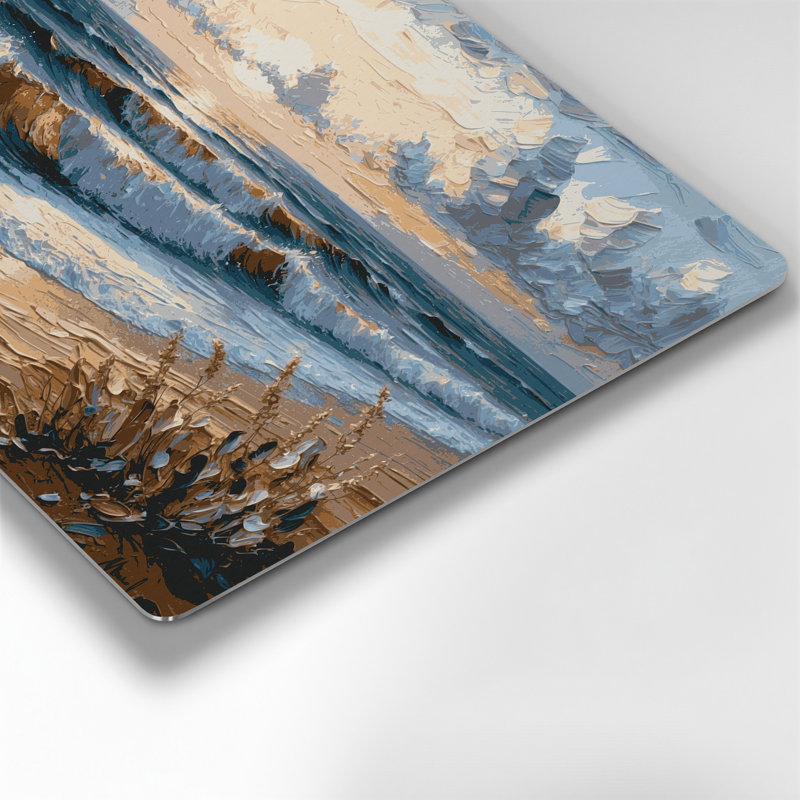 «Coastal Evening Beach», art mural en métal gris, H 20 po x l 24 po