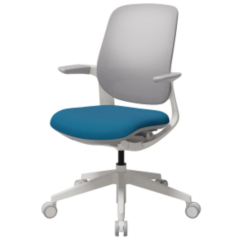 Petite chaise de bureau ergonomique SIDIZ T25, Bleu, Blanc