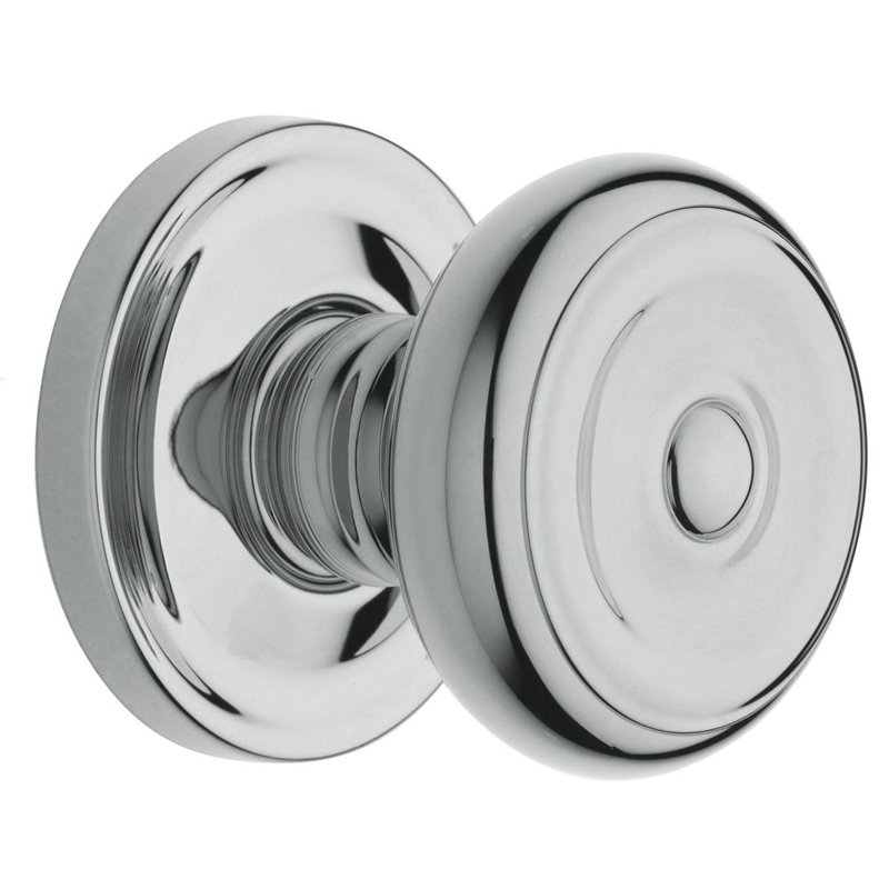 Colonial Passage Door Knob, Polished Chrome