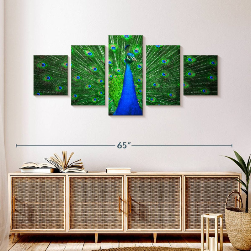 Plume de paon vert vif, H 24 po x l 55 po