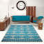Tapis géométrique ivoire / turquoise Shirehampton-26309449